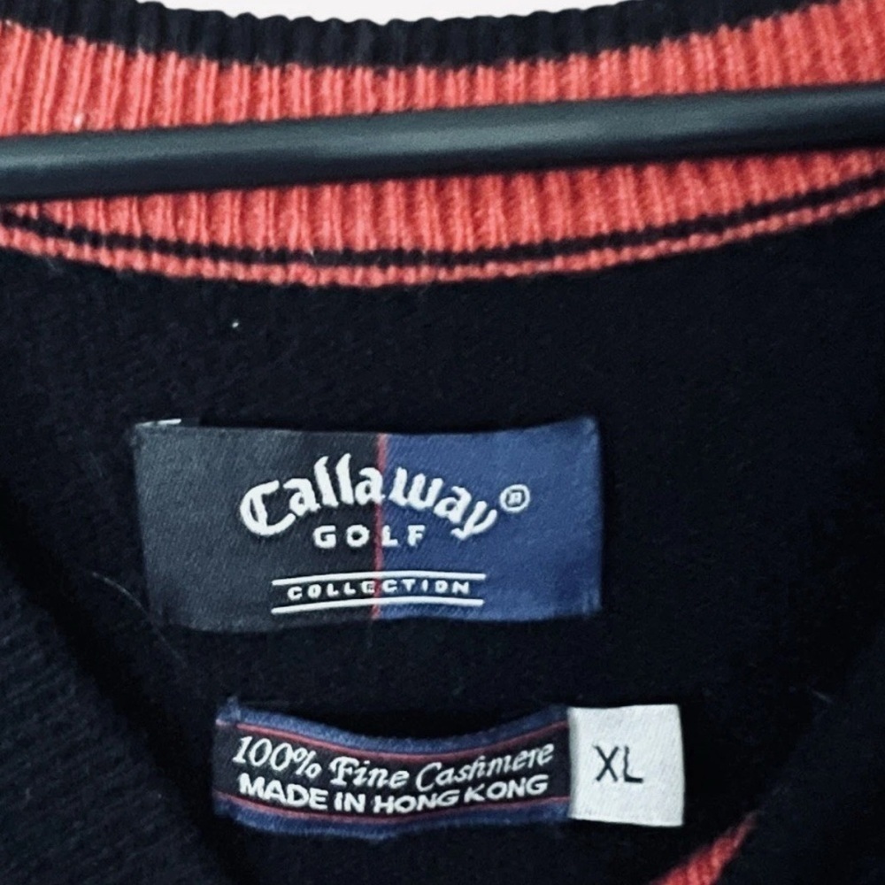 Callaway Men’s Golf Black 100% Cashmere Sweater - Picture 2 of 7